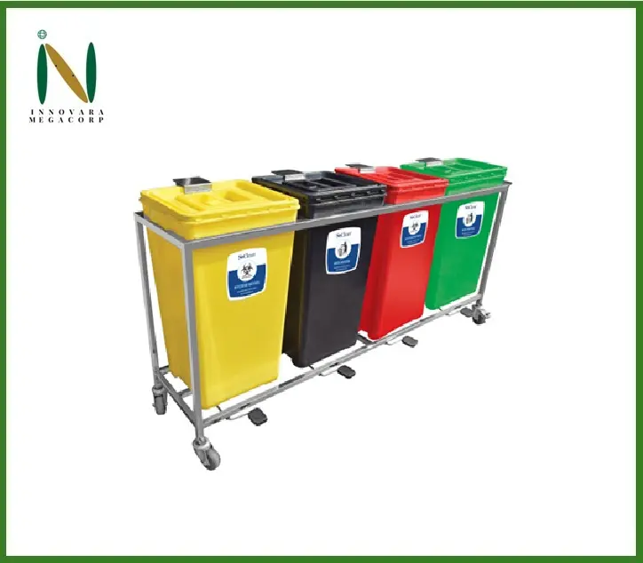 Product - Segregated dustbin trolley
